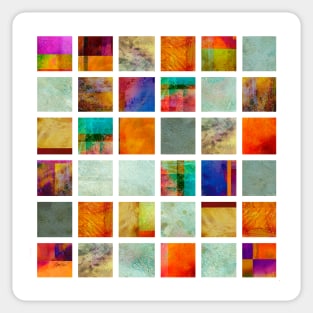 Color Block Collage - original abstract art Sticker